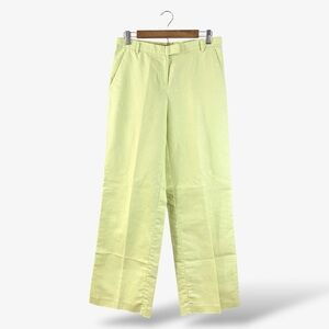Liz Claiborne Wide Leg Linen Pants Size 6 CATHREN Spring Green Office Preppy